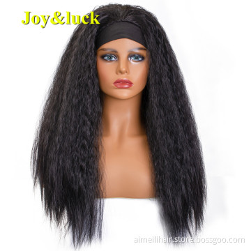 Wholesale Head Band Black Scarf Wig Ladies Hair Natural Long Afro Kinky Curly Headband Wigs for Black Women Synthetic Hair Wigs